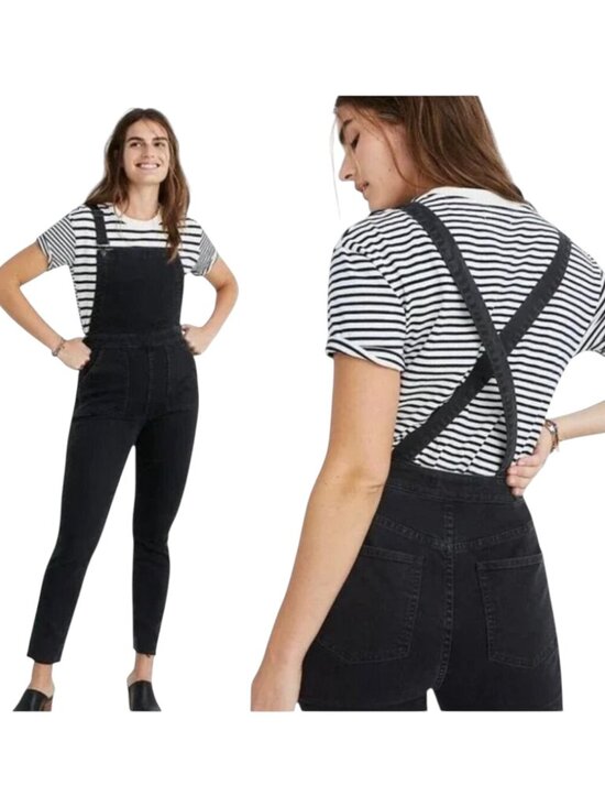 Madewell Denim - Madewell Overalls Women XS Washed Black Luna Denim Skinny Gothic Grunge‎ Outdoor